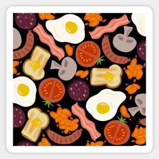 Full English breakfast black Sticker